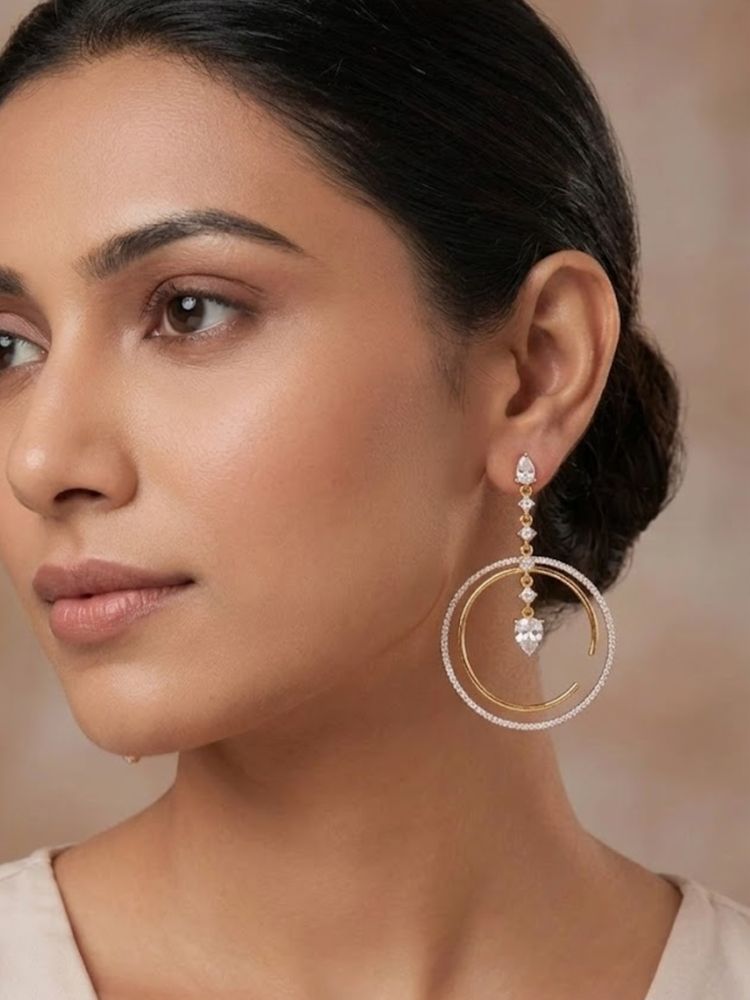Nuyug Eclipse American Diamond Drop Earrings-picture-39