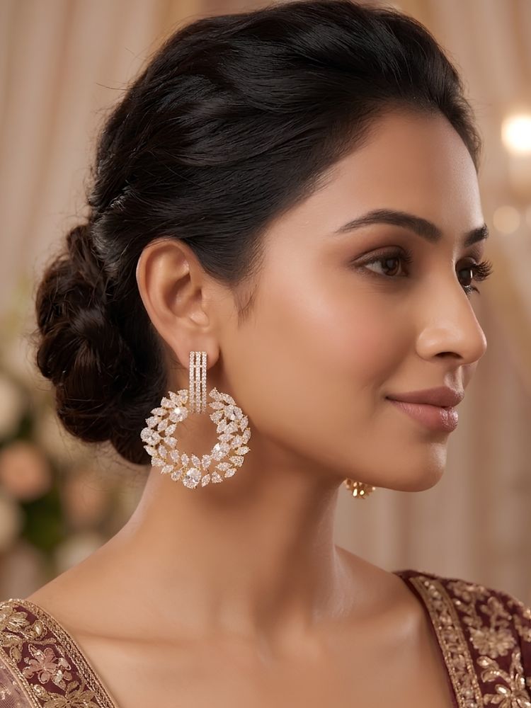 Nuyug Meridian American Diamond Wreaths Drop Earrings-picture-41