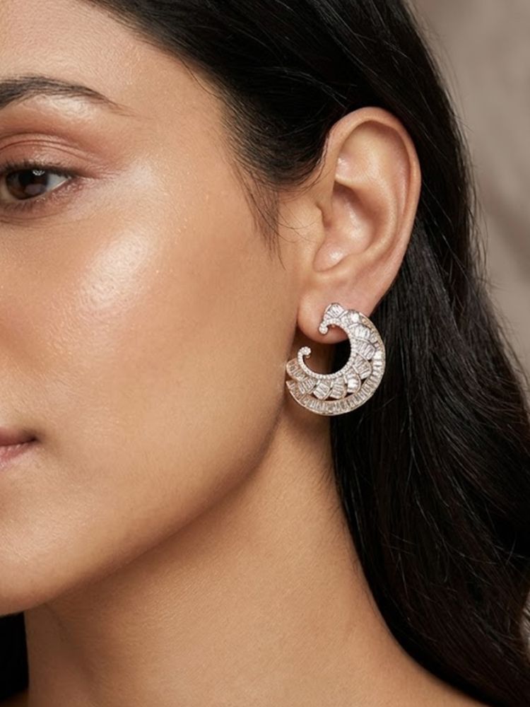 Nuyug Aurielle Baguette Halo Drop Earrings-picture-23
