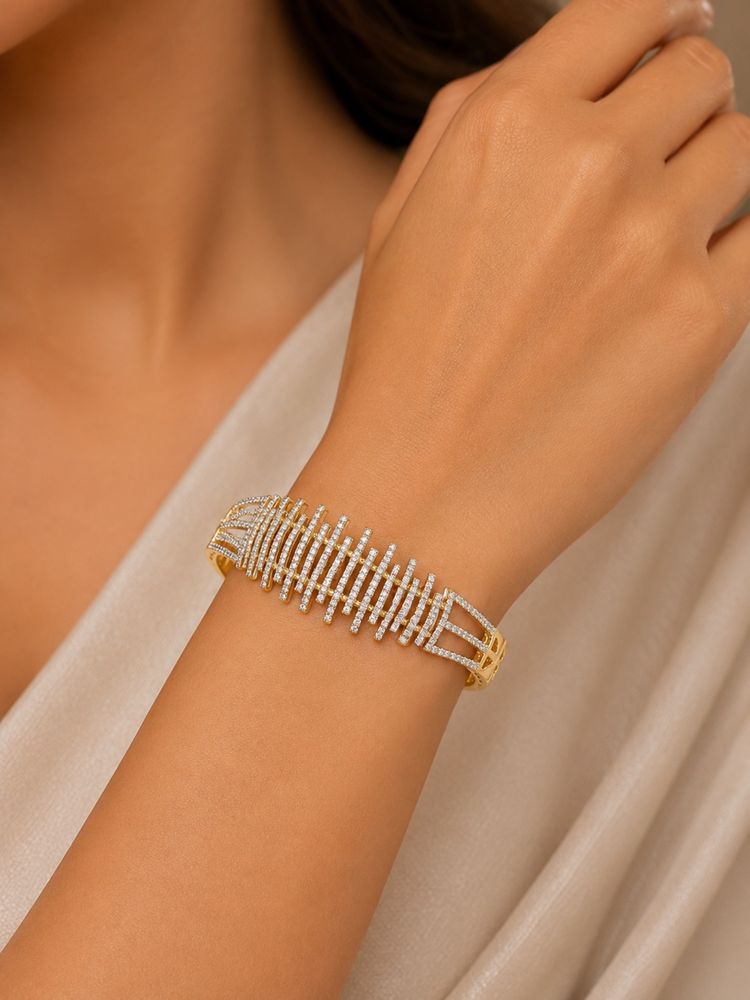 Nuyug Golden glow American Diamond Bracelet (2.4)-picture-15