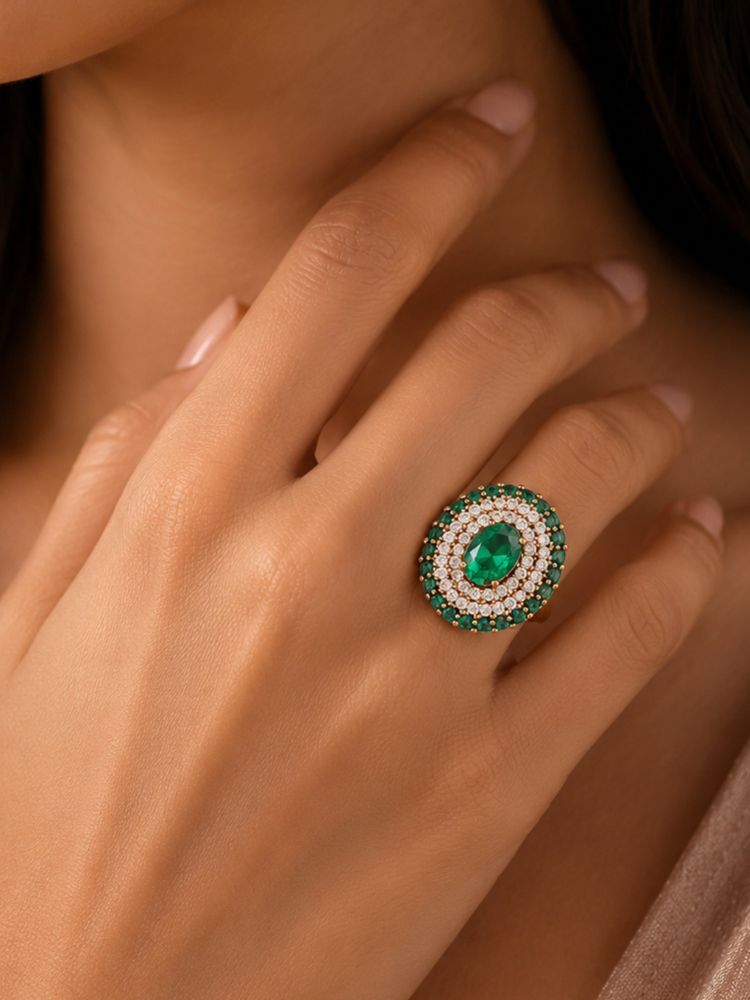 Nuyug Emerald Dust American Diamond Ring-picture-15