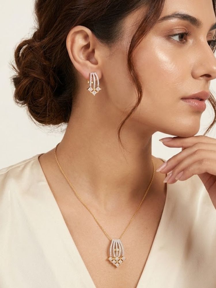 Nuyug Celestia Crown American Diamond Jewellery Set-picture-26