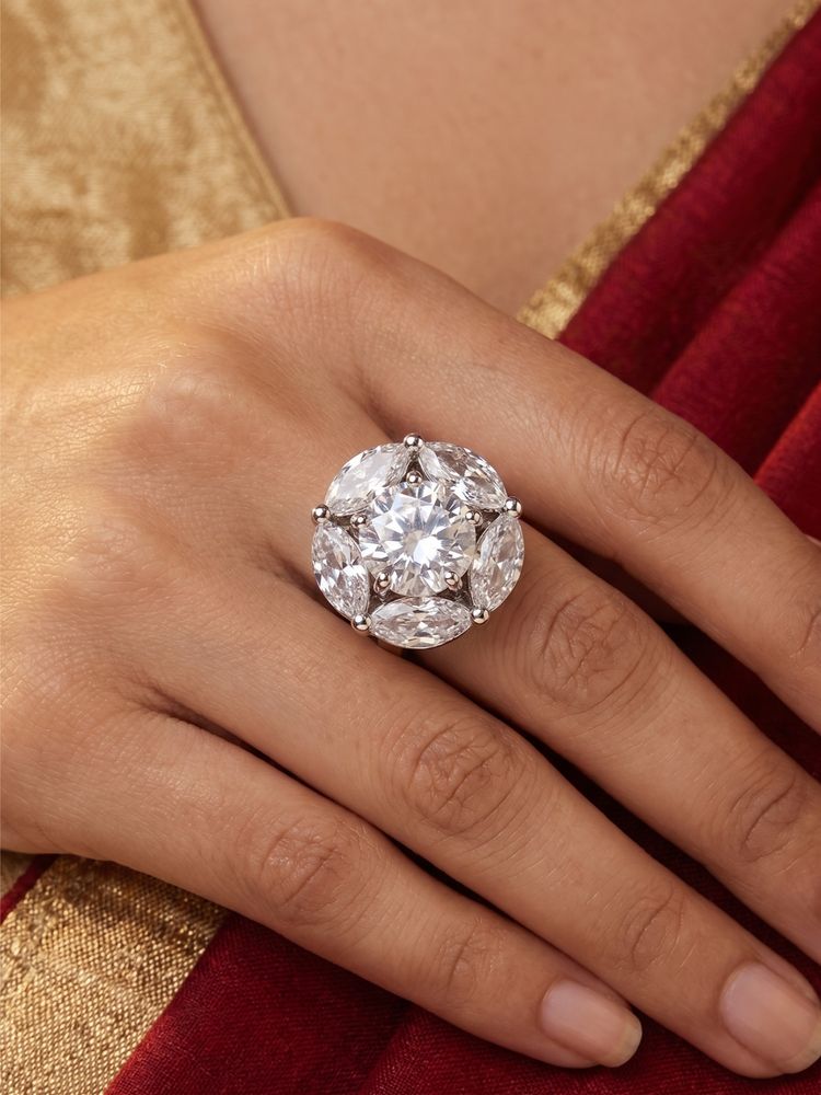 Nuyug Moonlit Petal American Diamond Adjustable Ring-picture-20