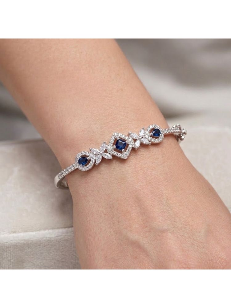 Nuyug Sapphire Leafy American Diamond Bracelet (2.5)-picture-15