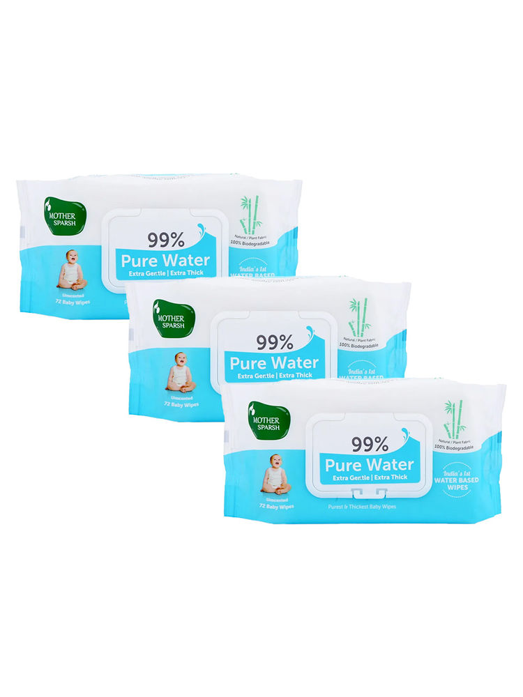 Mother Sparsh 99% Pure Water Baby Wipes - Pack Of 3-picture-15