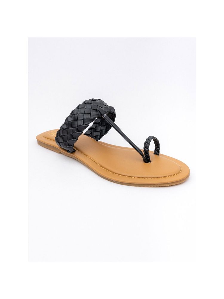 NR BY NIDHI RATHI Solid Black Kolhapuris-picture-16