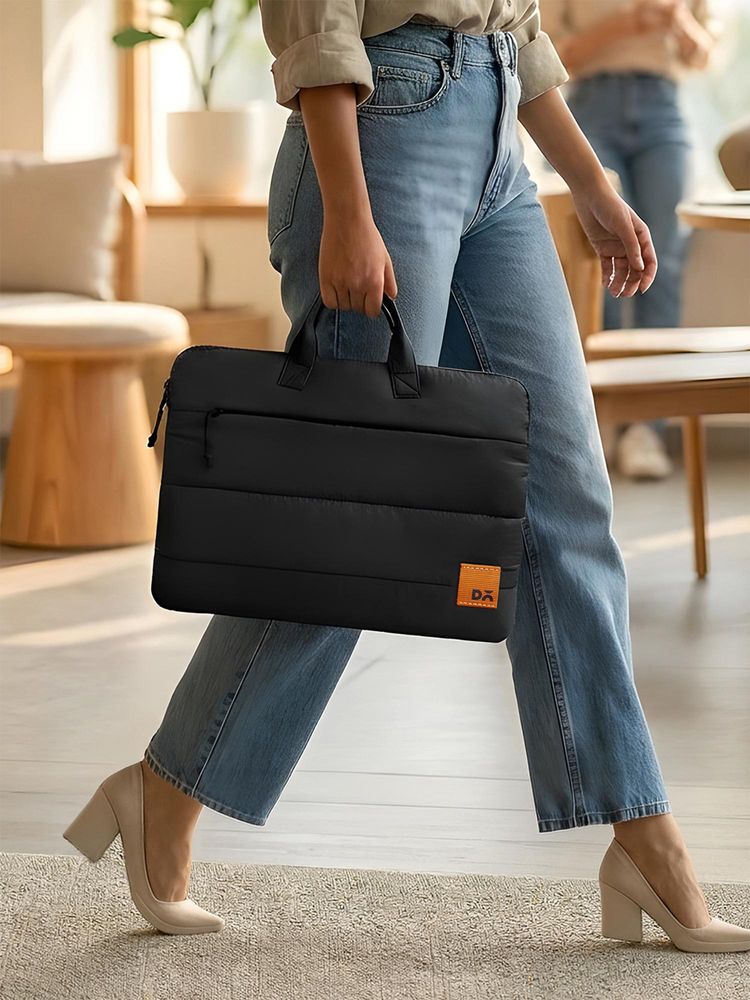 DailyObjects Stria Pro Laptop Bag With Handle - Black-picture-13