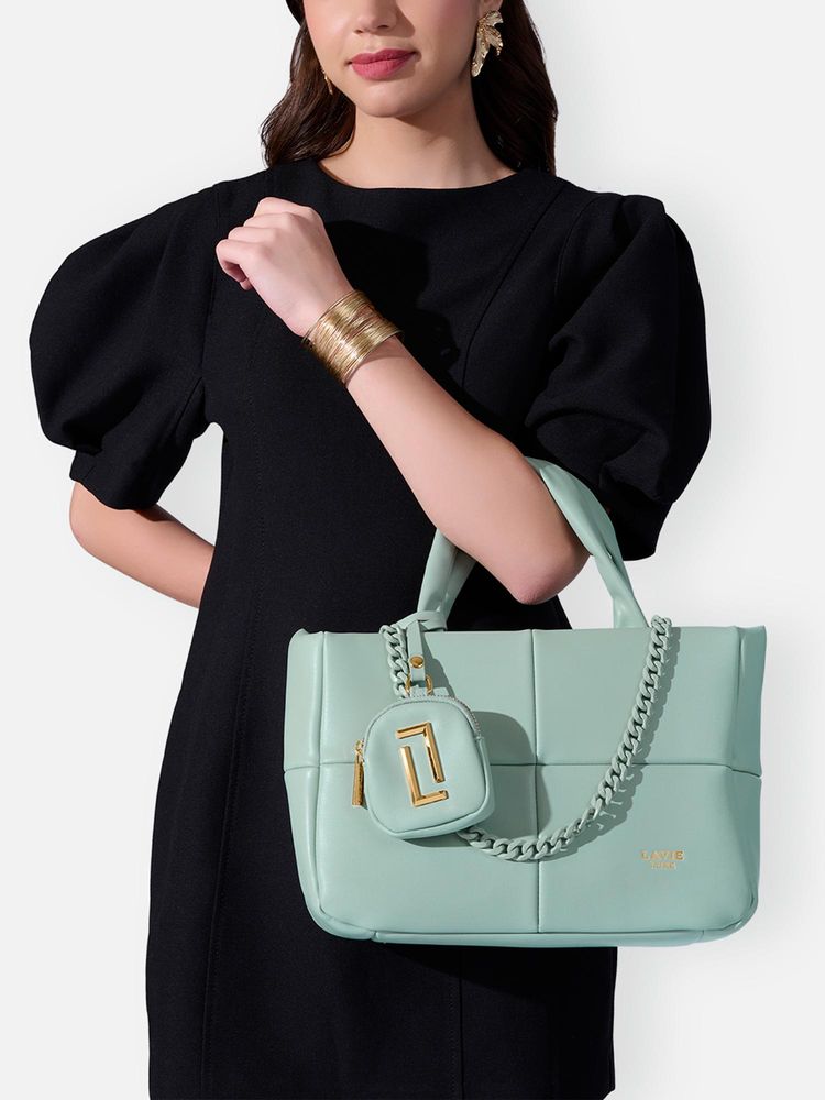 Lavie Luxe Womens Puff26 Small Tote Bag with Detachable Strap - Jelly Mint-image-23