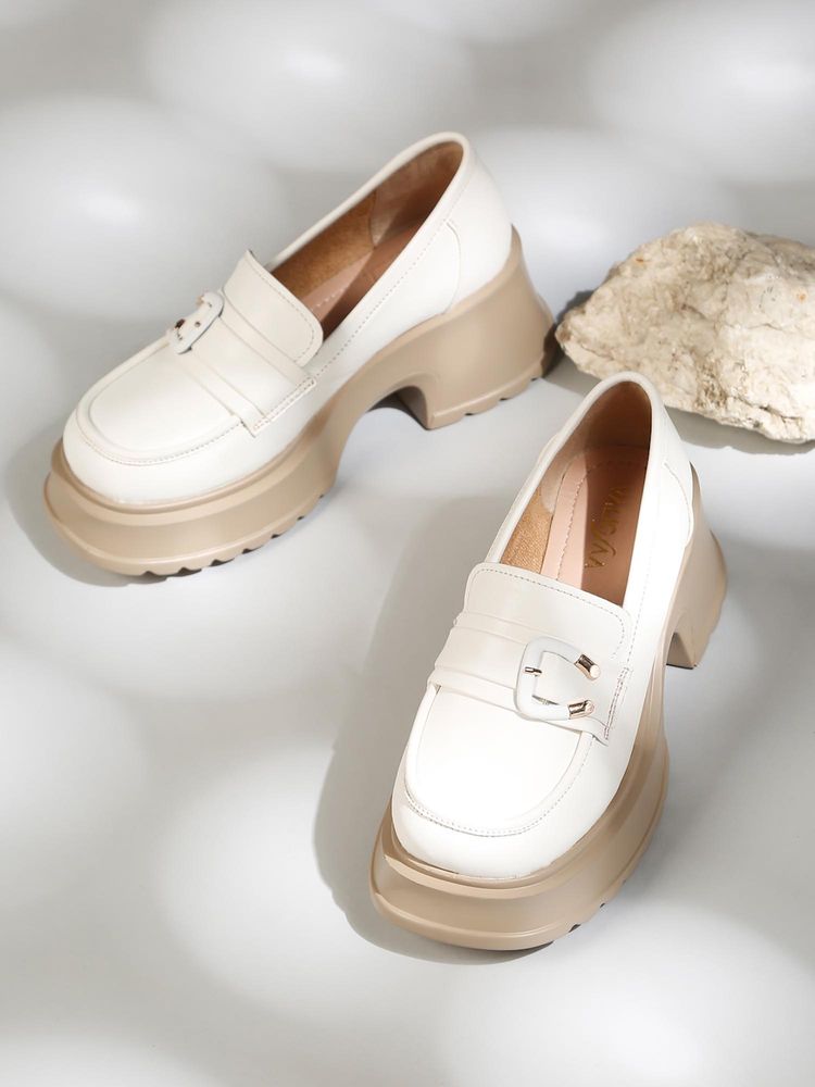VALIOSAA White Smart Loafers-image-21