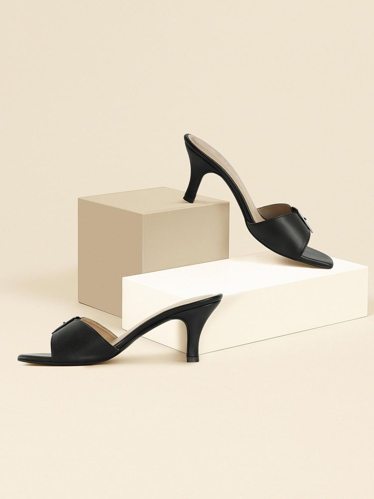 London Rag Women Buckle Detail Stilettos Heels - Black-image-27