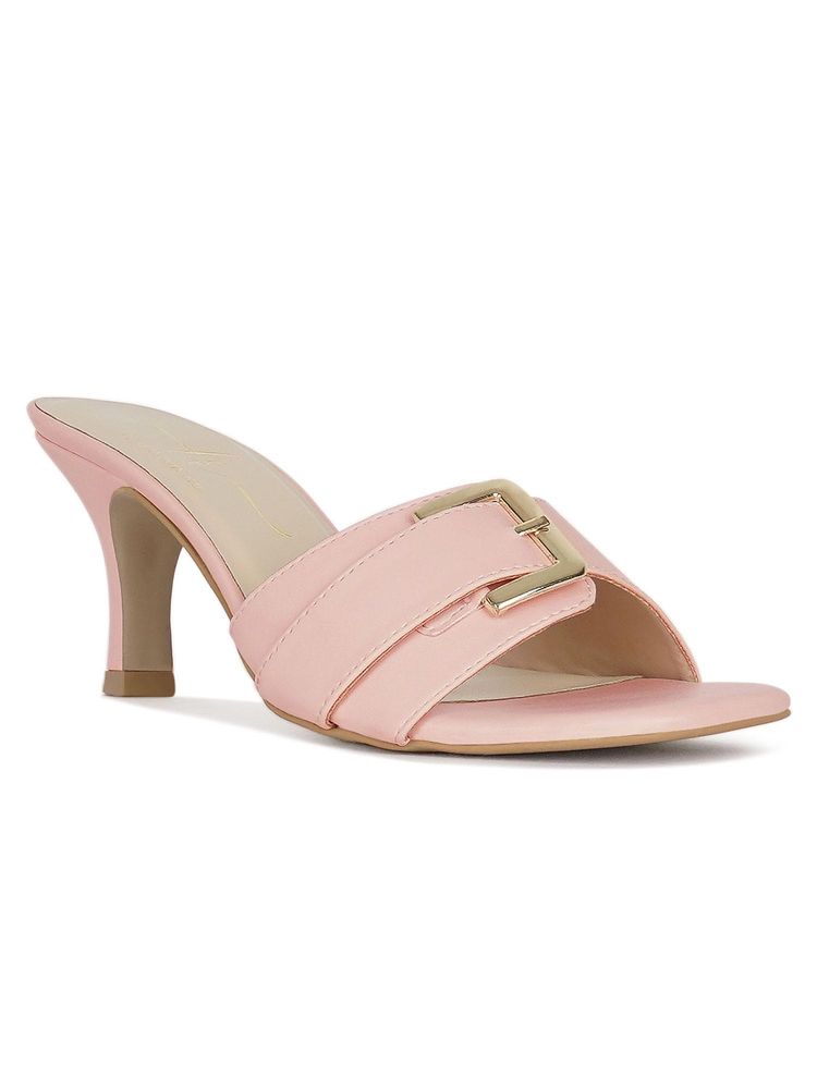 London Rag Women Buckle Detail Stilettos Heels - Pink-image-3