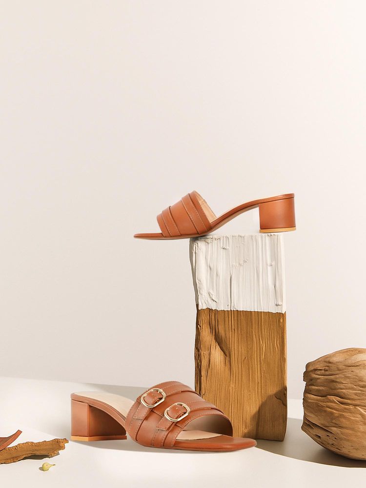 London Rag Women Double Buckle Strap Sandals Heels - Tan-image-44