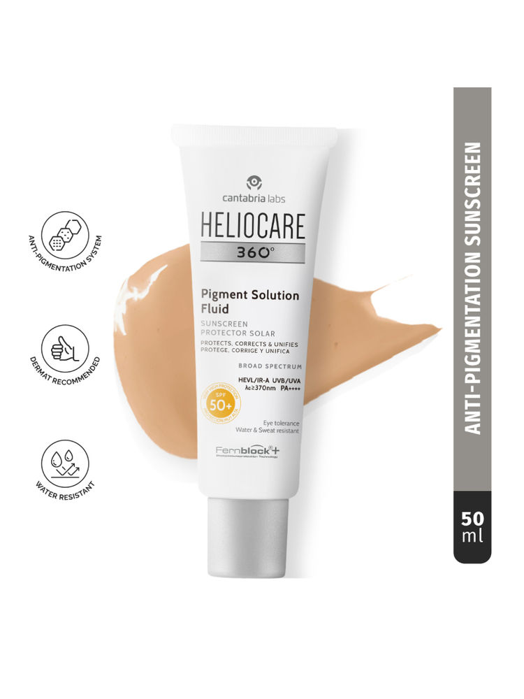 Heliocare 360 Pigment Solution Fluid Sunscreen With Niacinamide SPF 50+ Pa++++ Remove Tan & Brighten-picture-17
