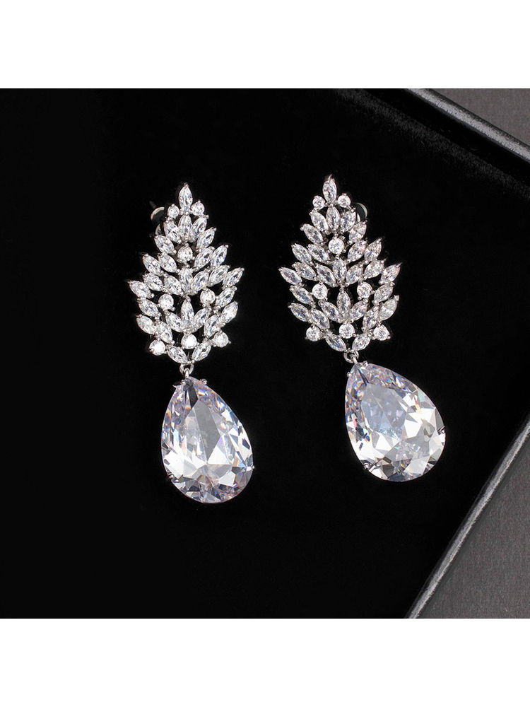 Peora Silver Plated Genuine AAA Swiss Zircon Drops & Danglers Earring For Women Girls (PX9E01)-image-40