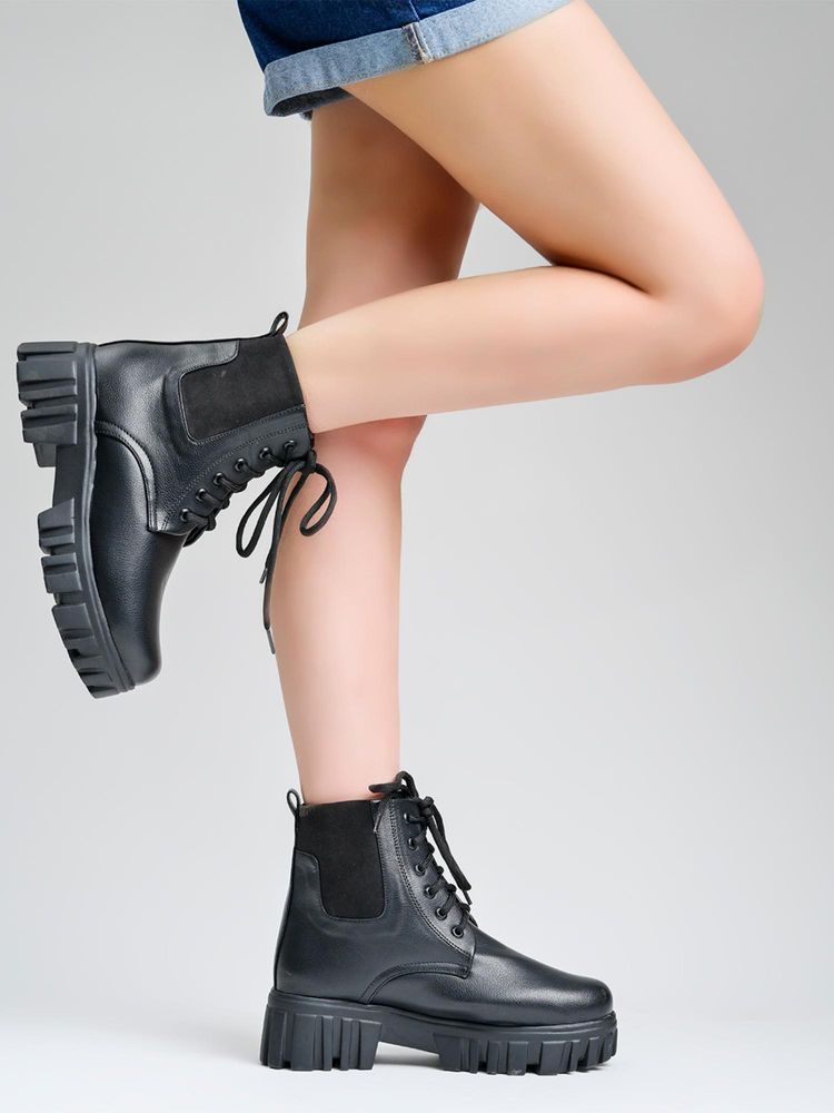 Shoetopia Women Black Casual Boots-picture-16