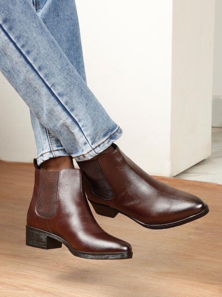 Teakwood Women Brown Chelsea Boots-picture-21