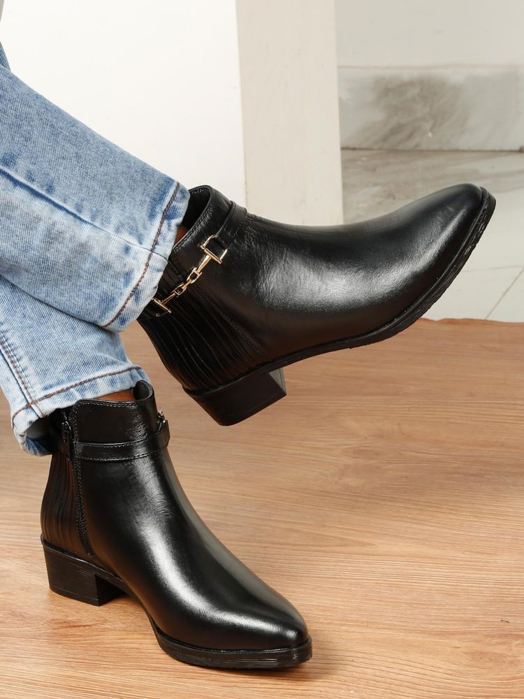 Teakwood Women Black Casual Boots-picture-13