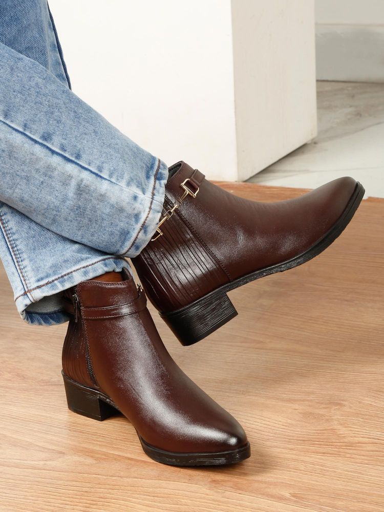 Teakwood Women Brown Chelsea Boots-picture-19