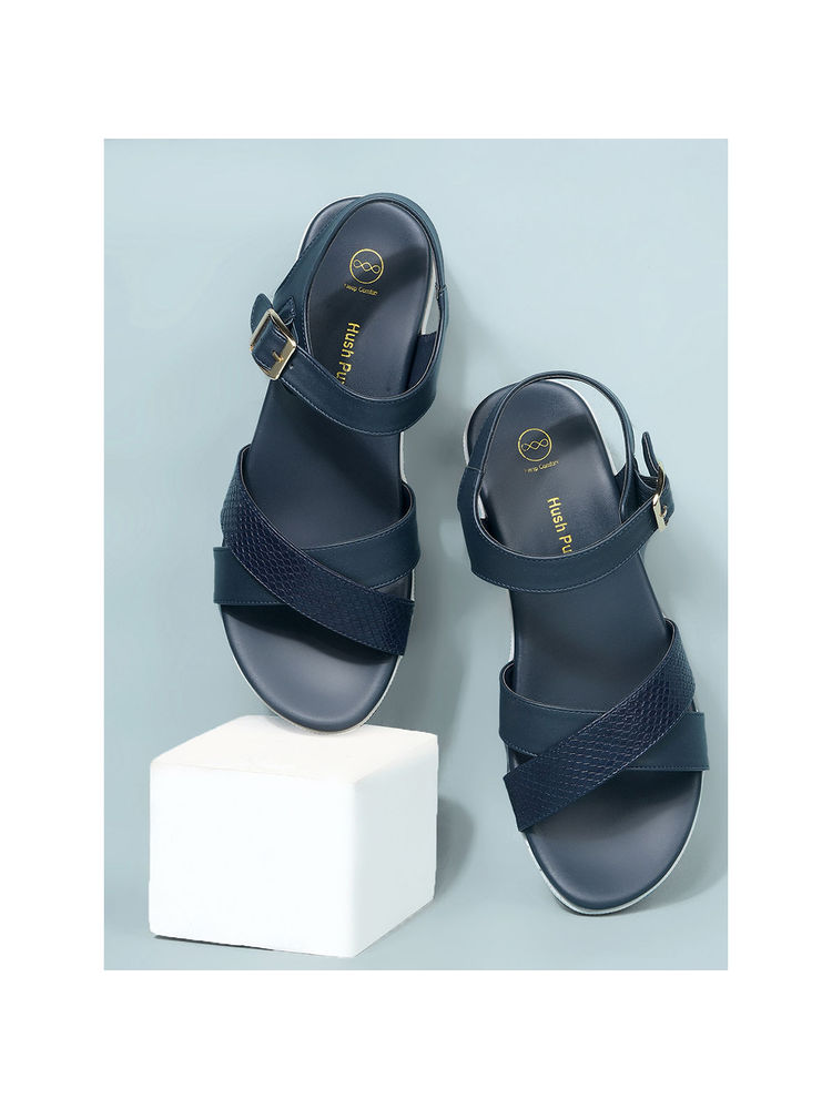 Hush Puppies Blue Womens Low Platform Sandals-image-4