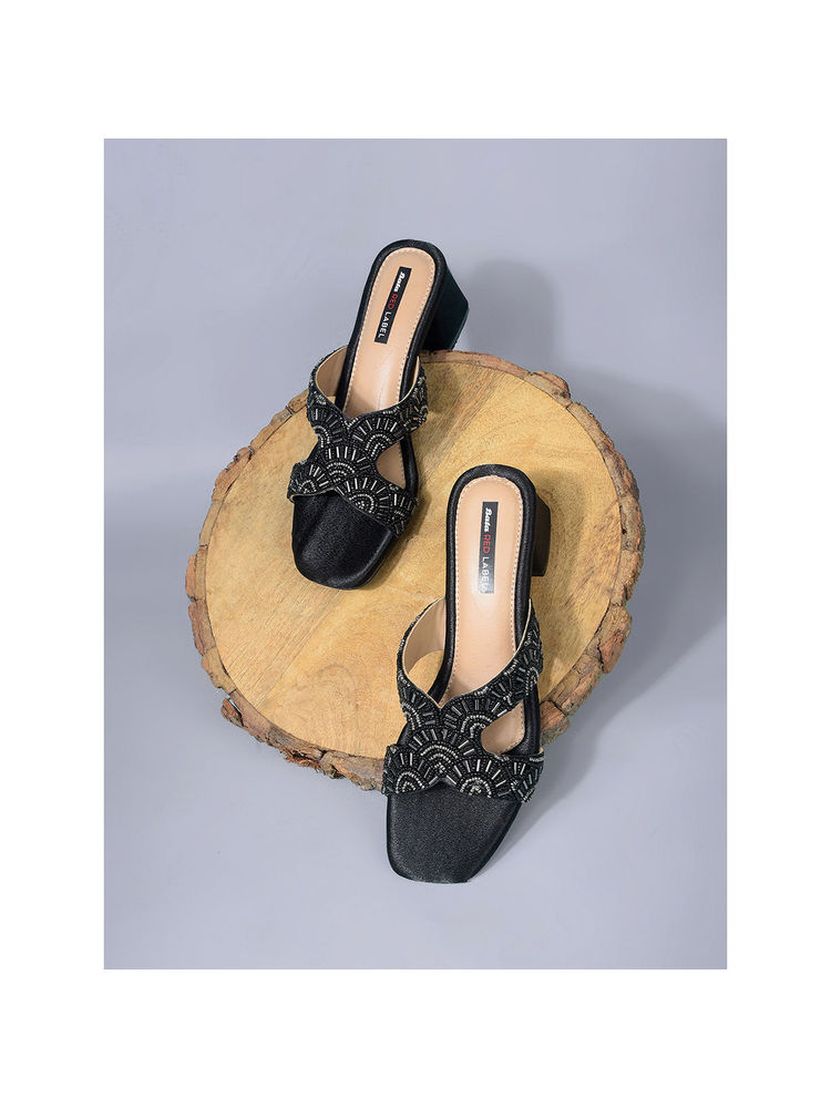 Bata Black Womens Block Sandals Heels-image-29