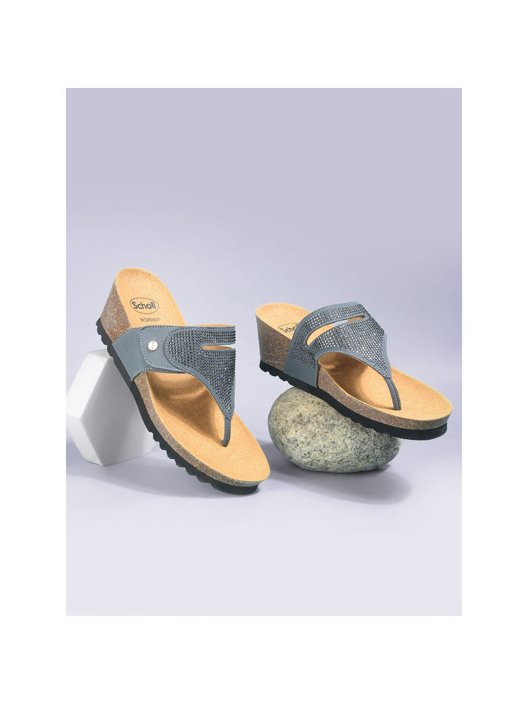 scholl fashion Scholl Grey Womens Wedge Heels-picture-15