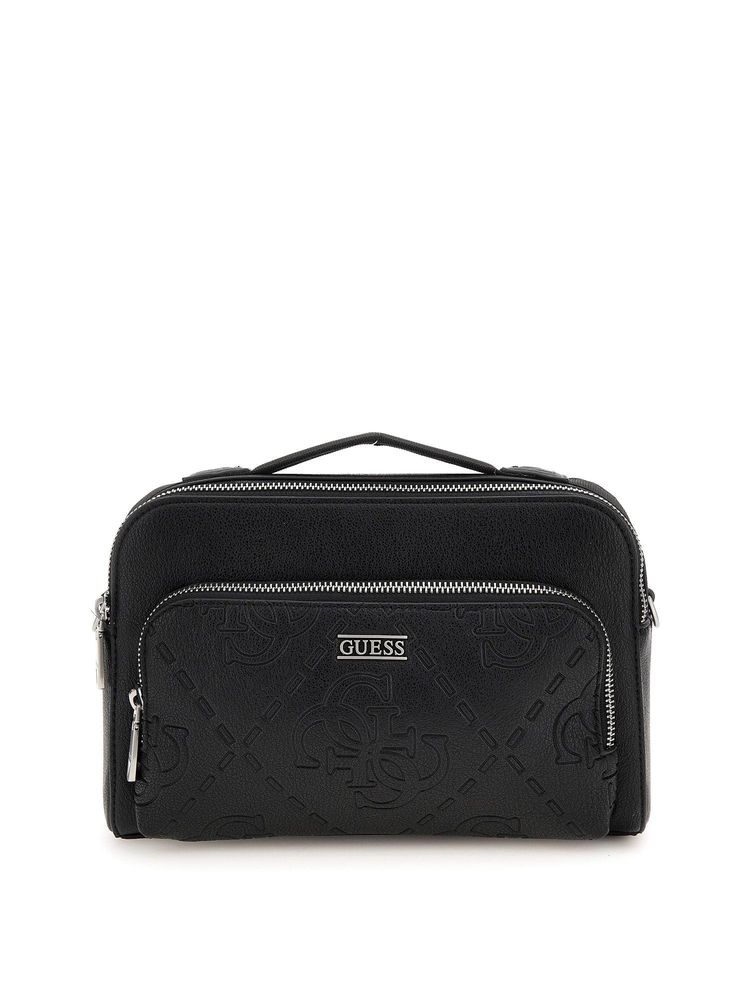 guess fashion Guess Black Polyurethane Solid Men Sling Bag-picture-11