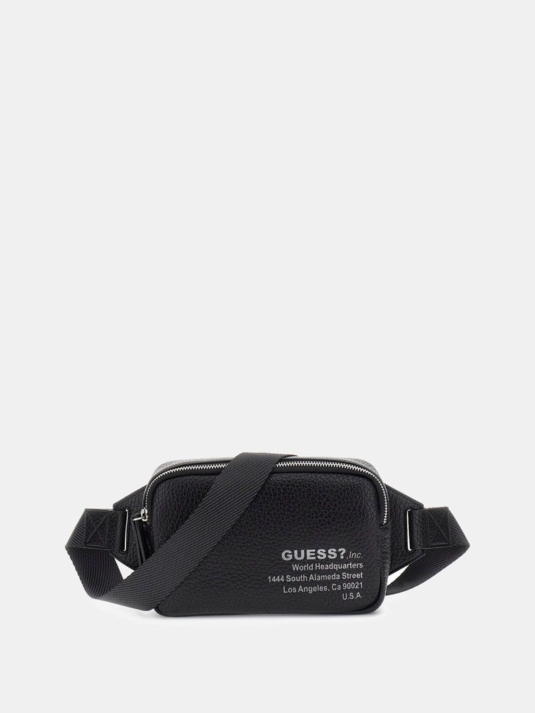 guess fashion Guess Black Polyurethane Solid Men Sling Bag-picture-24