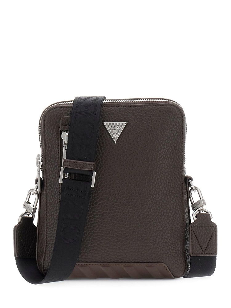 guess fashion Guess Brown Polyurethane Solid Men Sling Bag-picture-23