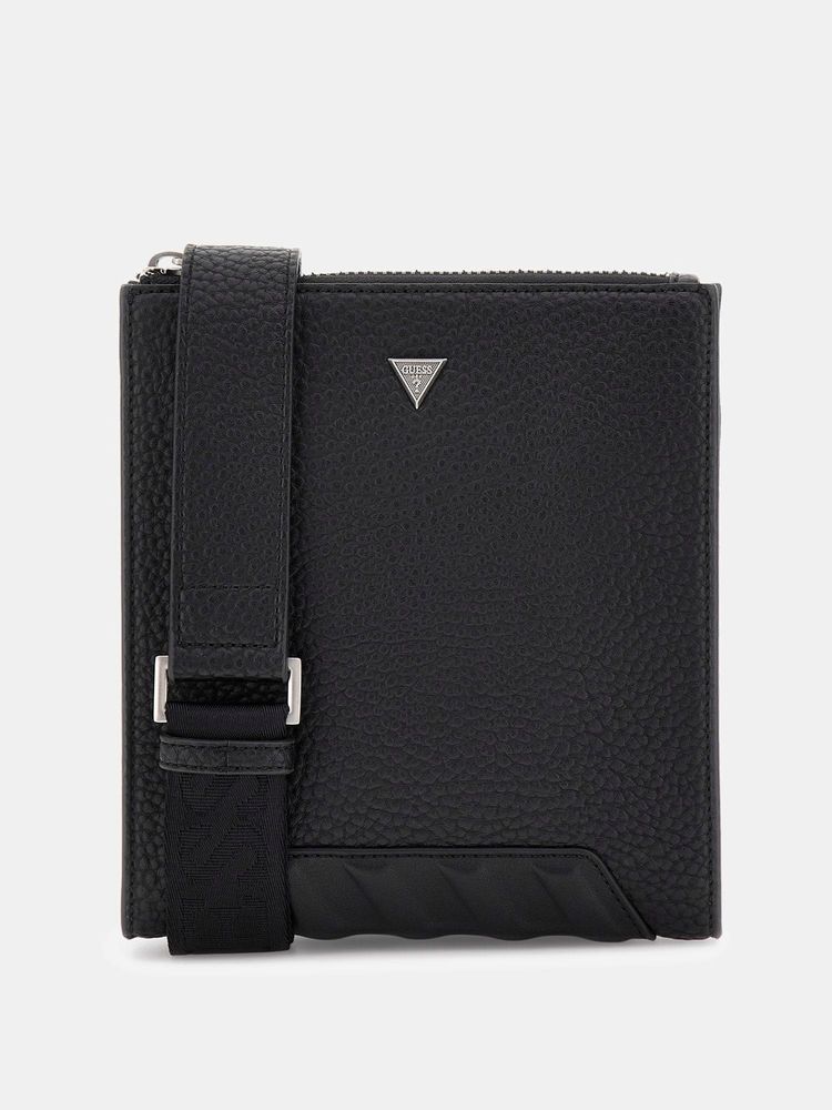 guess fashion Guess Black Polyurethane Solid Men Sling Bag-picture-13