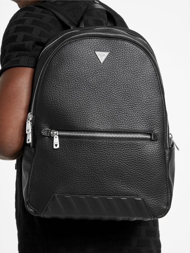 guess fashion Guess Black Polyurethane Solid Women Backpack-picture-21