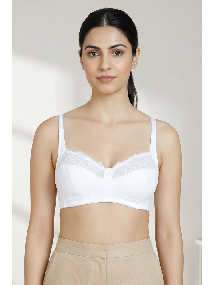 Zivame Basics Double Layered Non Wired 3/4th Coverage Bra - Snow White-picture-22