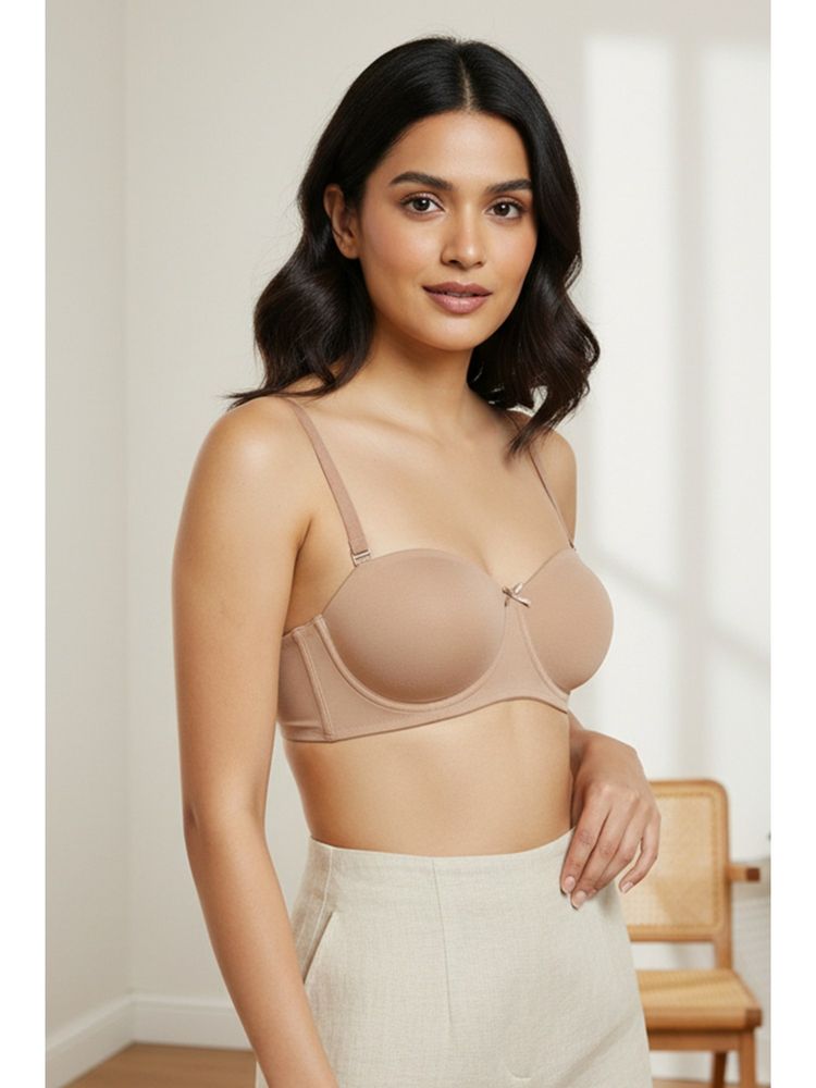Zivame Padded Wired 3/4th Coverage Strapless Bra- Nude-picture-18