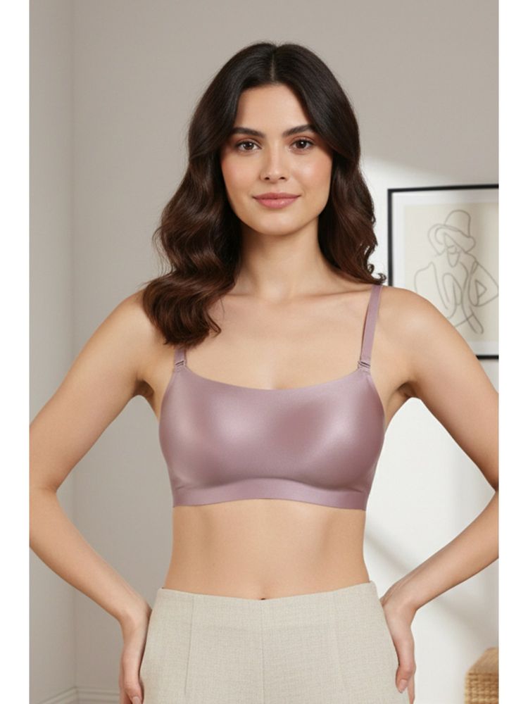 Zivame Miracle Padded Non Wired Full Coverage T-Shirt Bra - Elderberry Purple-image-1