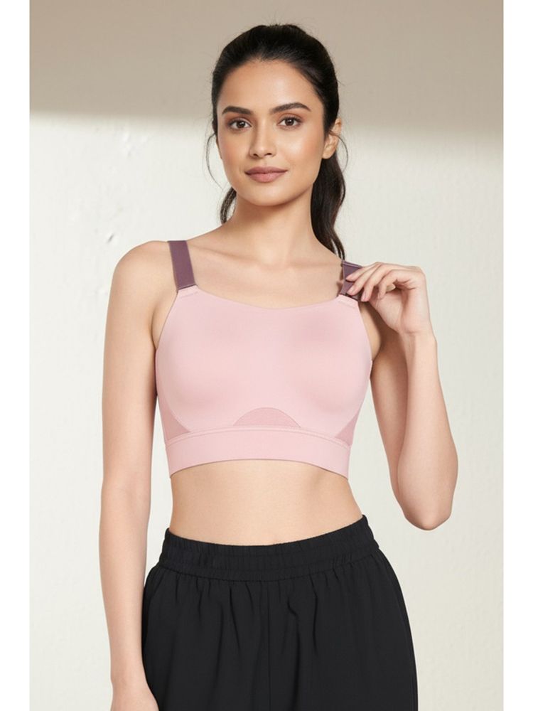 Zivame High Impact Quick Dry Sports Bra - Peach Whip-image-1
