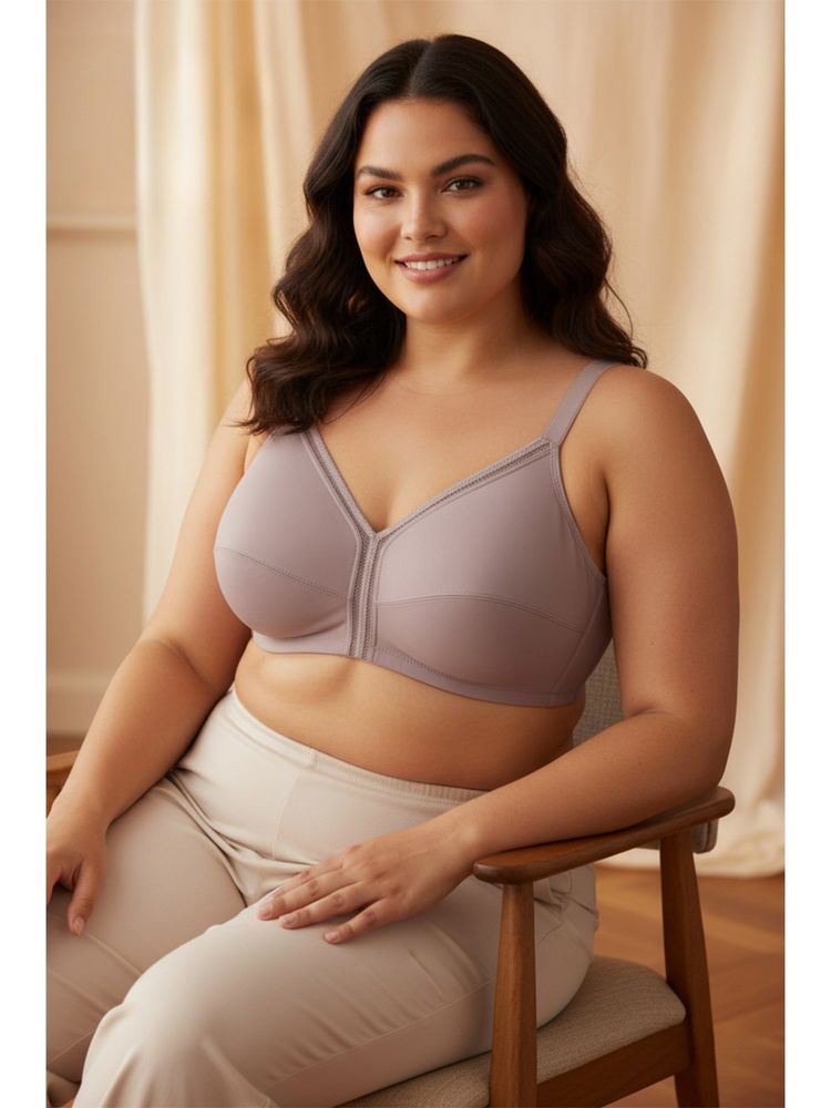 Zivame True Curv Cotton Laminated Full Coverage Minimiser Bra - Elderberry-image-9