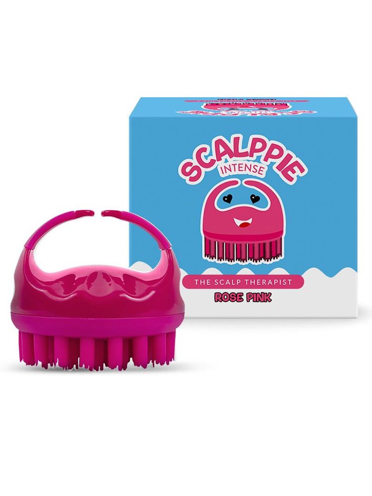 Scalppie Pro Silicon Hair Scalp Massager & Shampoo Brush Scrub - Hair Growth & Anti Dandruff - Pink