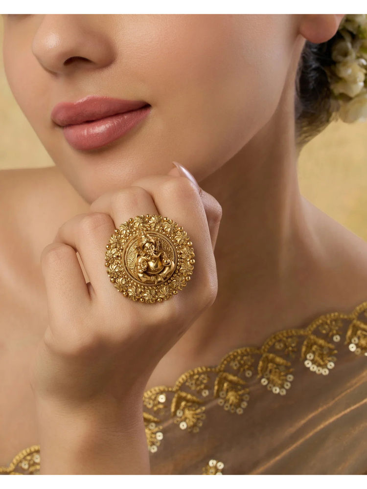 Indinoor Gold Zalina Temple Ring-picture-28