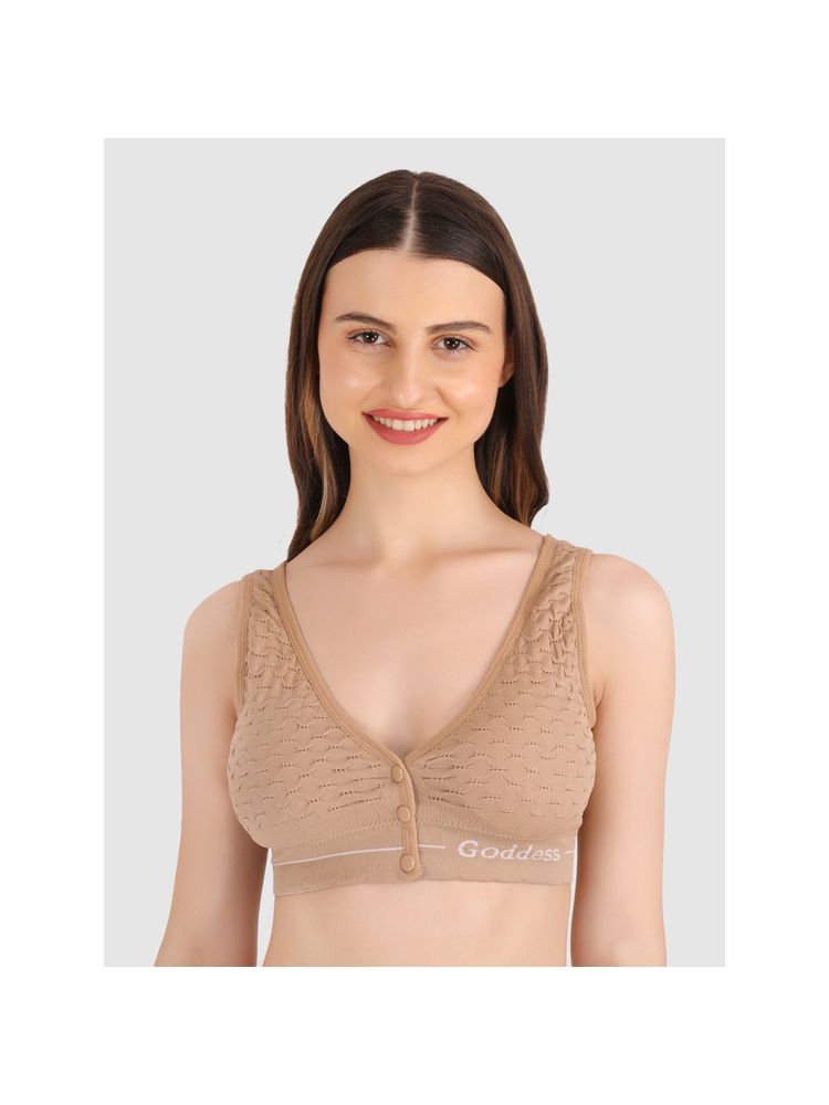 BRACHY Beige Womens Full Coverage Nursing Maternity Feeding Bra-picture-25