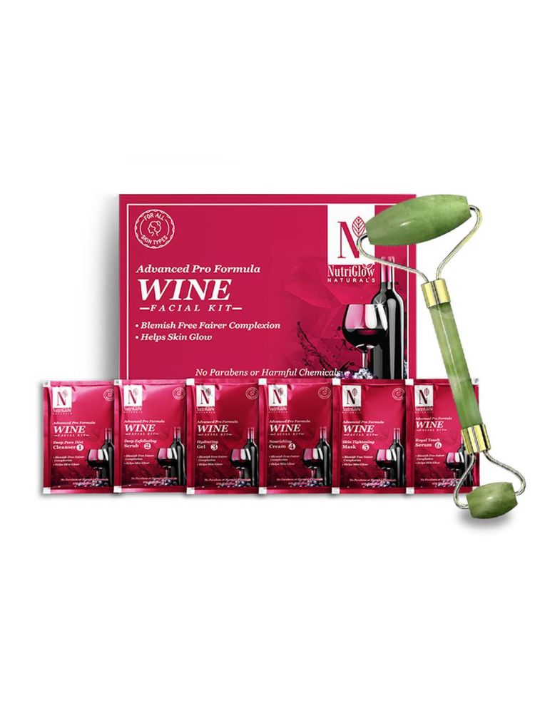 NutriGlow Natural's Advanced Pro Formula Wine Facial Kit With Jade Roller