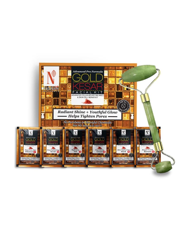 NutriGlow Natural's Advanced Pro Formula Gold Kesar Kits With Jade Roller