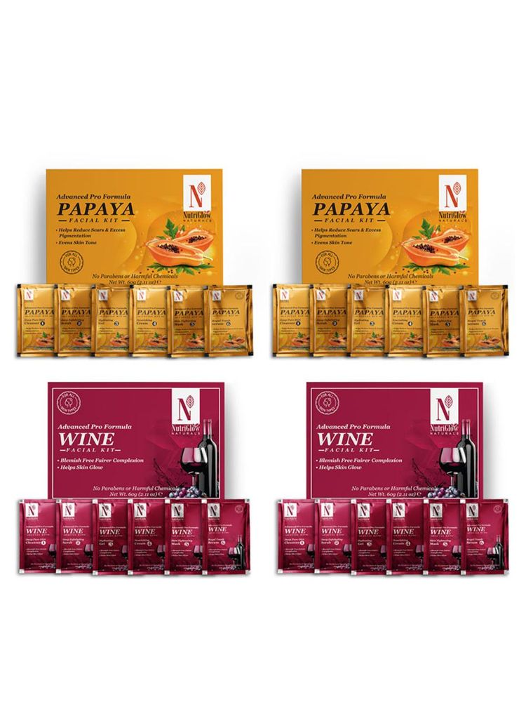 NutriGlow Natural's Advanced Pro Formula Papaya & Wine Facial Kit Combo