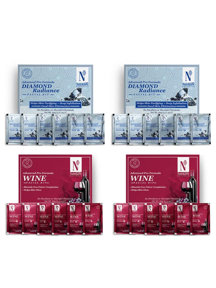 NutriGlow Natural's Advanced Pro Formula Wine & Diamond Radiance Facial Kit Combo