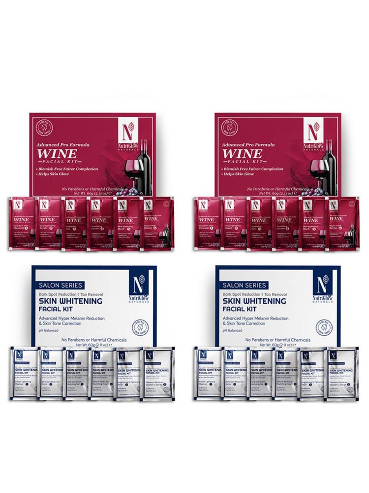 NutriGlow Natural's Advanced Pro Formula Skin Whitening & Wine Facial Kit Combo