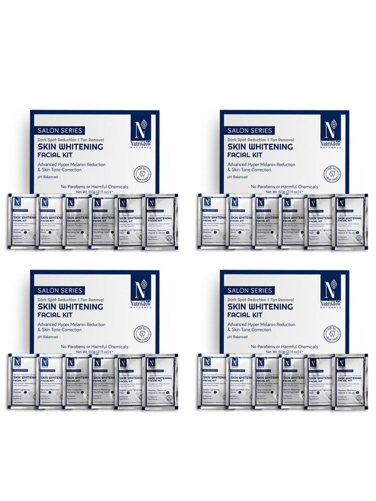 NutriGlow Natural's Advanced Pro Formula Skin Whitening Facial Kit (Pack Of 4)