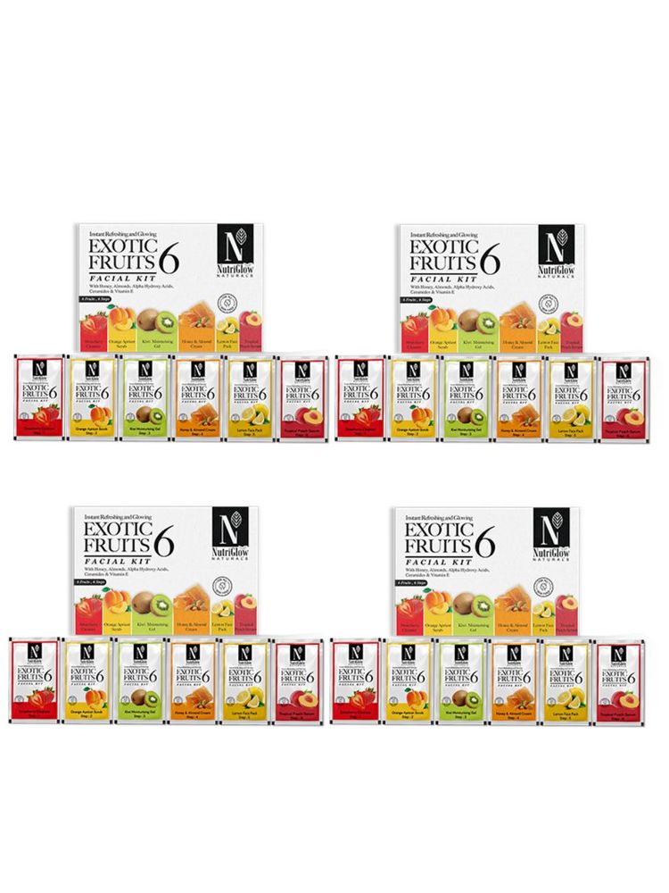 NutriGlow Natural's Advanced Pro Formula 6 Exotic Fruit Facial Kit (Pack Of 4)