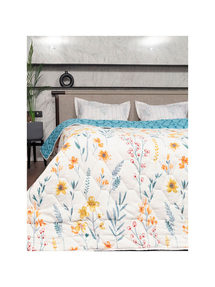 Urban Space Comforters For Single Bed 200 Gsm Reversible Printed Ac Blanket White (Single)-image-2