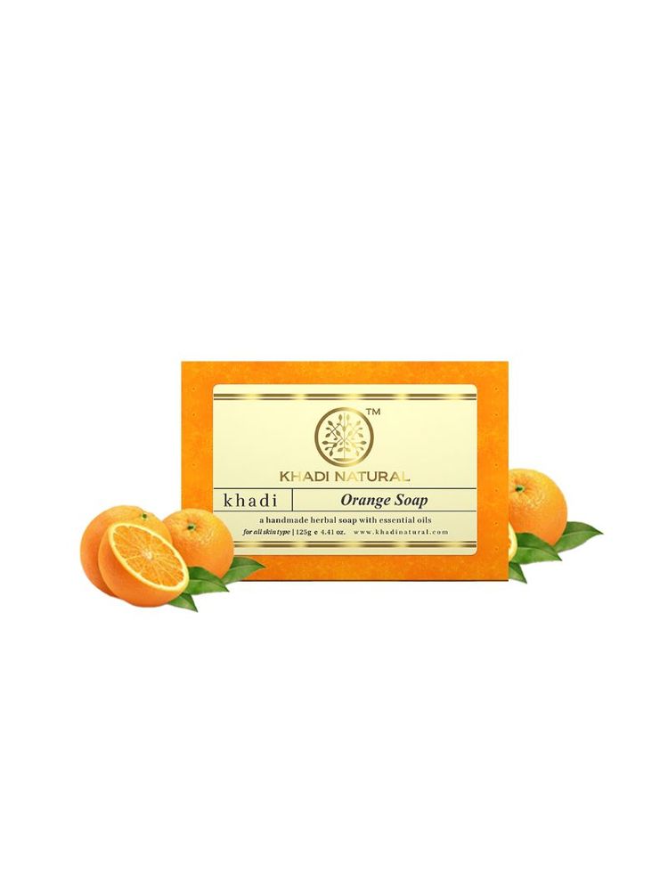Khadi Natural Orange Handmade Soap Cleanse, Tone & Nourish-image-5