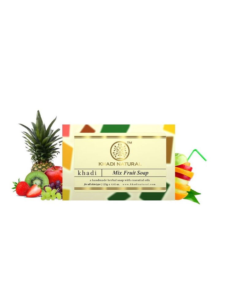Khadi Natural Mix Fruit Handmade Soap Deep Moisturize Skin-image-12