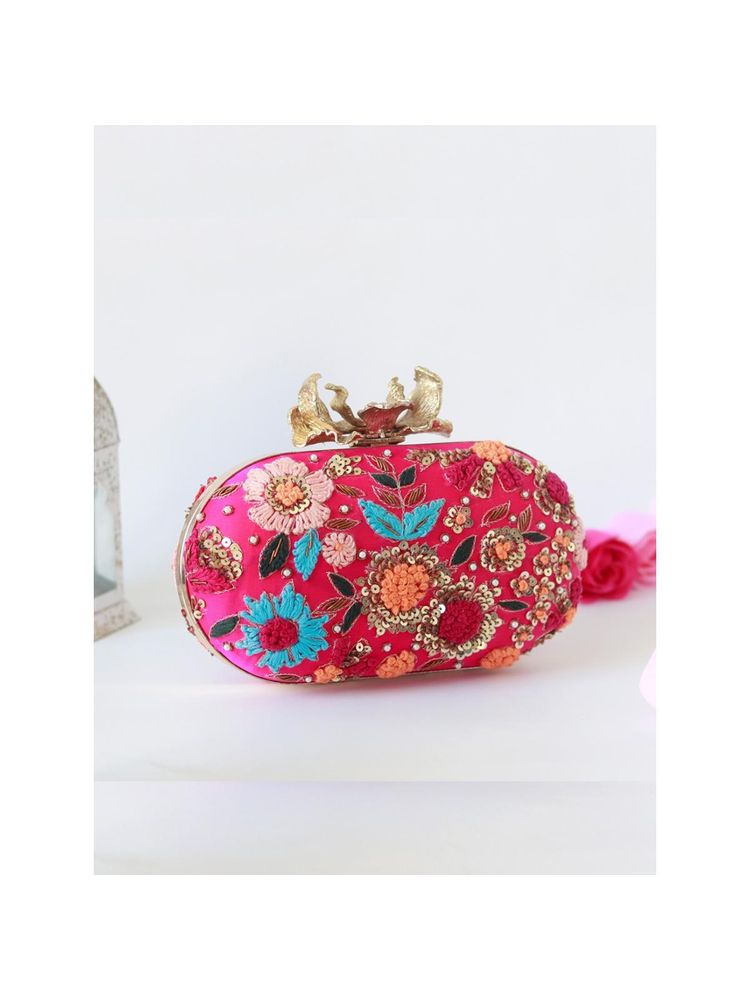 THE TAN CLAN Flora Embroidered Clutch with Detachable Chain Strap-picture-41