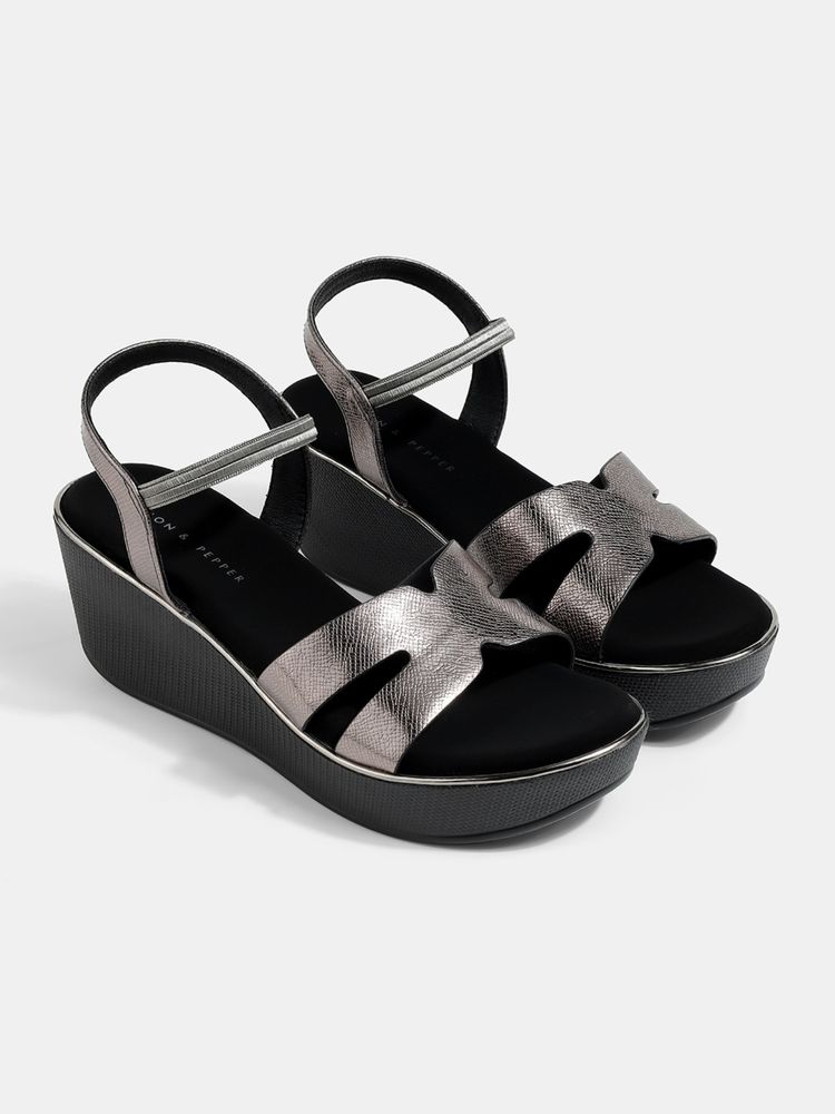 Lemon & Pepper Women Silver Wedges Heels-picture-33